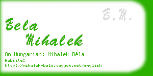bela mihalek business card