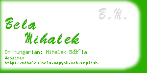 bela mihalek business card